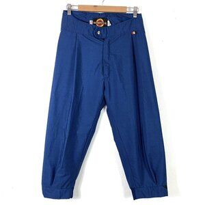Vintage Pants Sunbuster Cropped Joggers Blue Medium 34 Made In USA Polycotton
